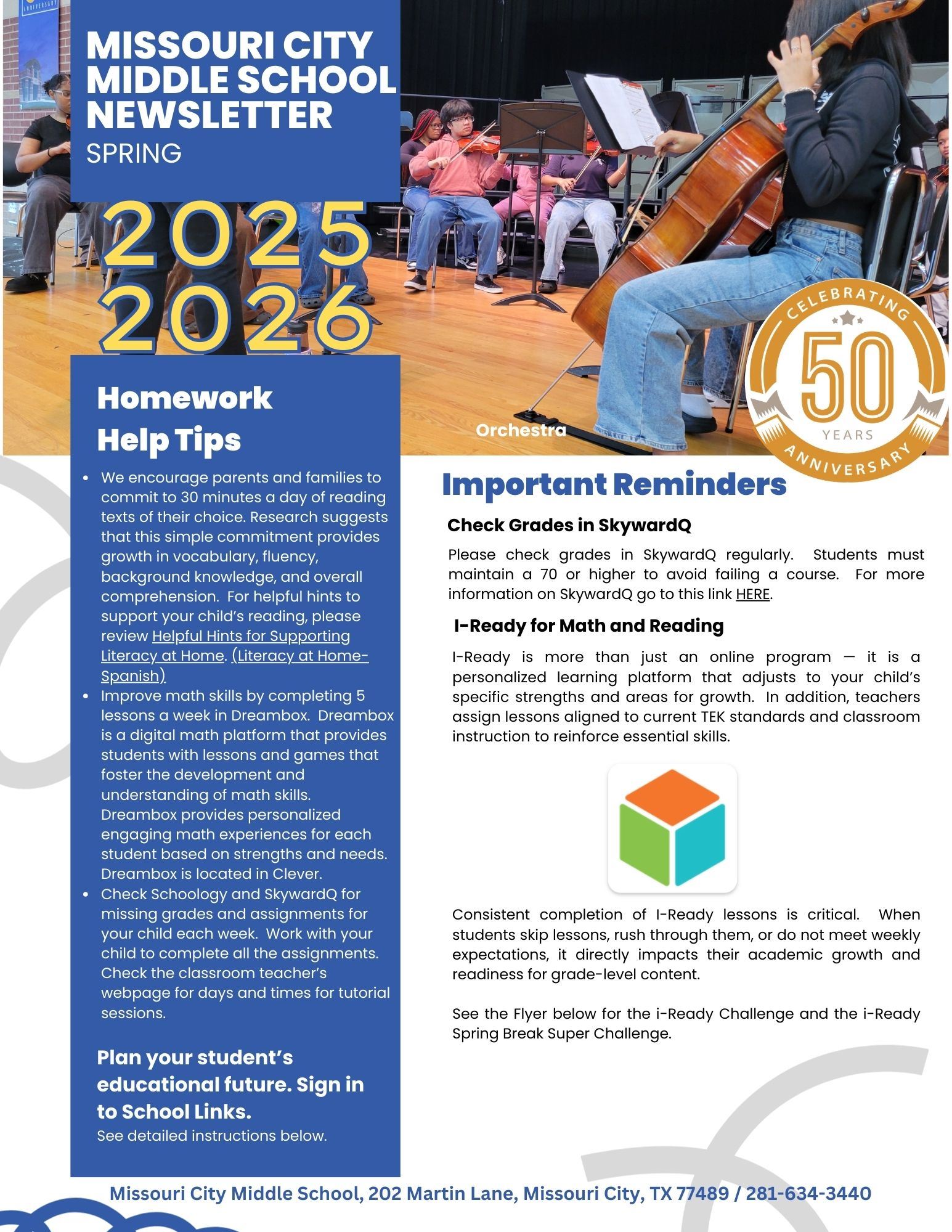  Missouri City Middle School Newsletter